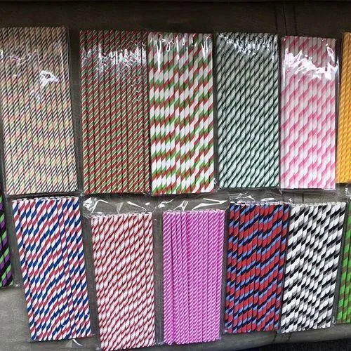 Striped Paper Straw