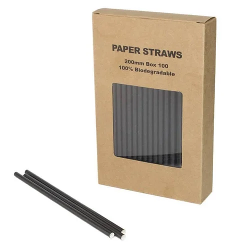 200 Mm Black Paper Straw
