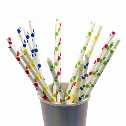 Polka Dot Bio-degradable Paper Straw