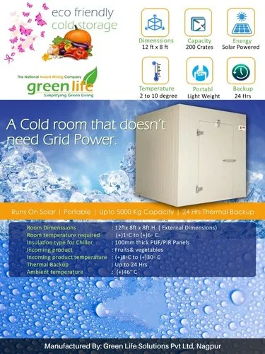 Fully Automatic Solar Cold Room, Custumise, Ac And Dc