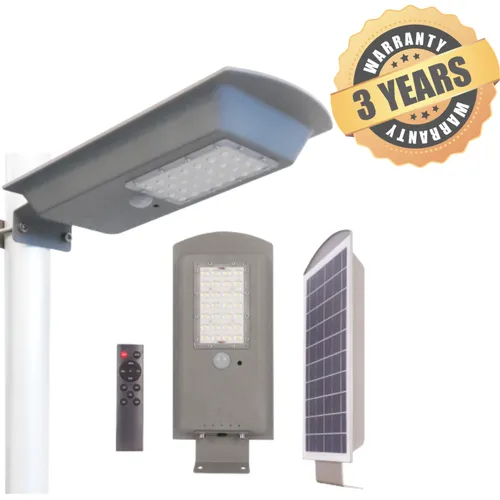 80w All In One Solar Street Lights With Remote 15ah Lifepo4 Battery(gray)