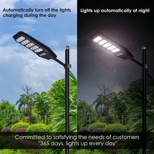 200w Solar Street Light Wall Pole Waterproof Lamp For Outdoor, Home Garden With Remote