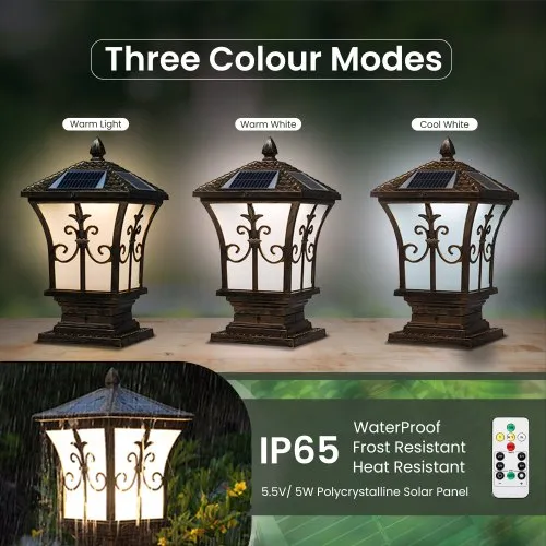 Antique 2 In 1 Ac &amp; Solar Gate Light For Main Gate