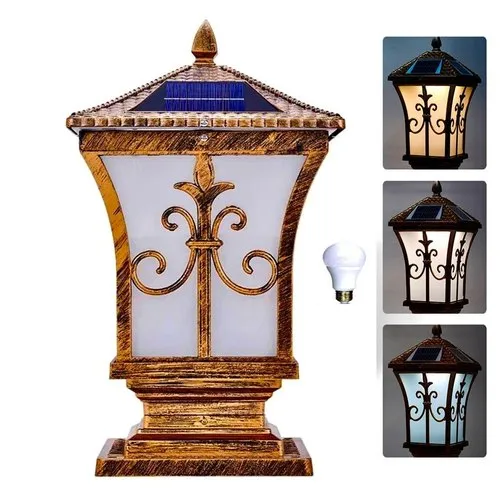 Antique 2 In 1 Ac &amp; Solar Gate Light For Main Gate With 15w Bulb