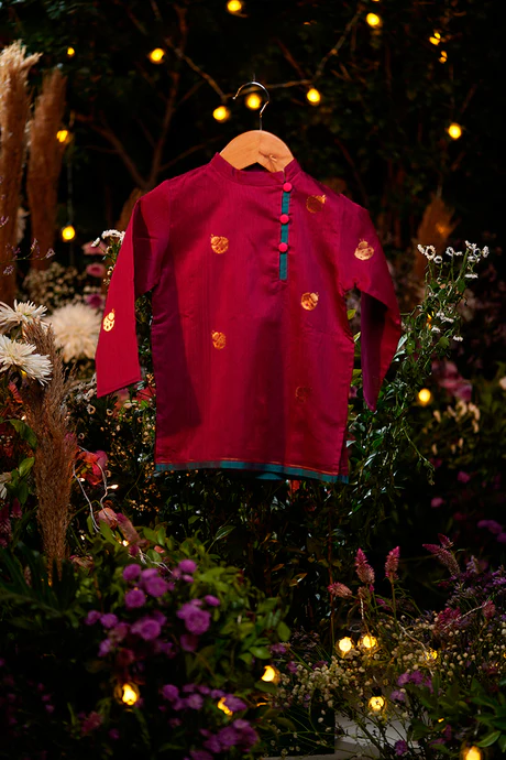 Chota chota keeda unisex handwoven kurta in purple