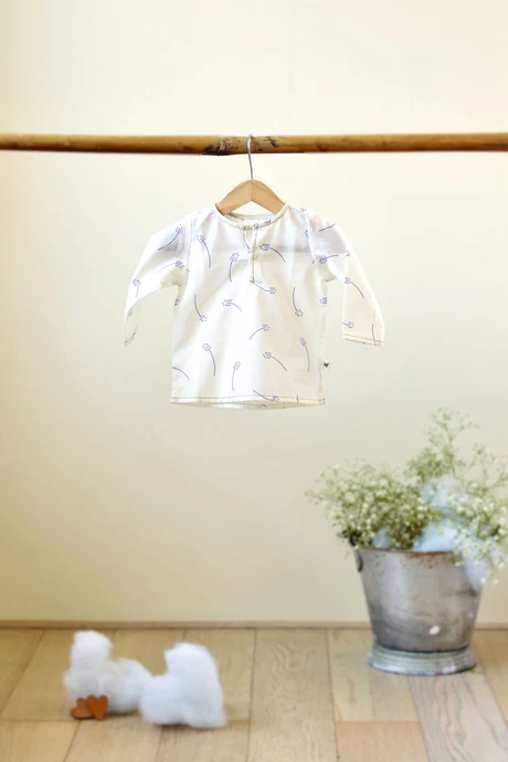 'Over the Moon' with Sleeves - Lavender Floral Unisex Kurta (0-6 months)