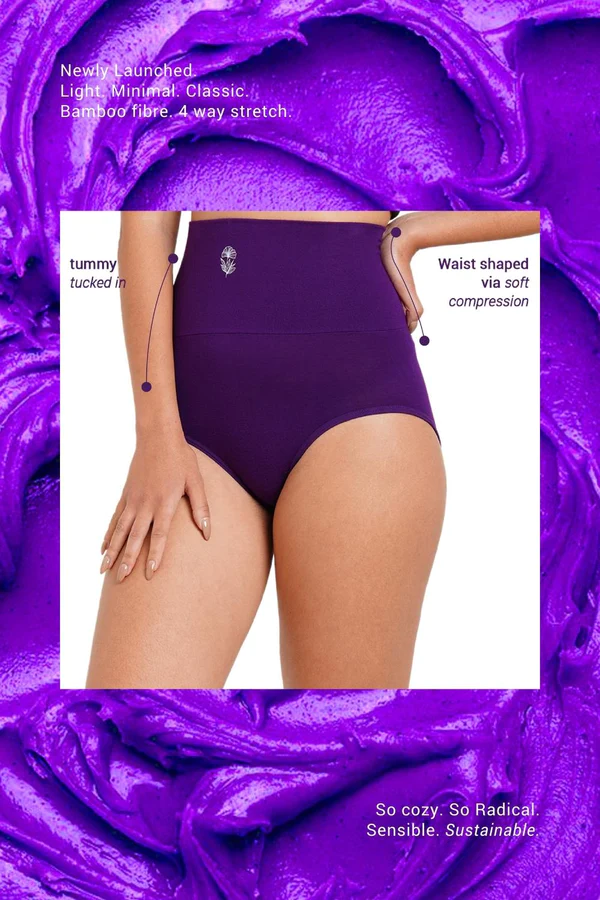 Super Soft Bamboo Fibre Antimicrobial Seamless Tummy Tucker-ISP067-Acai