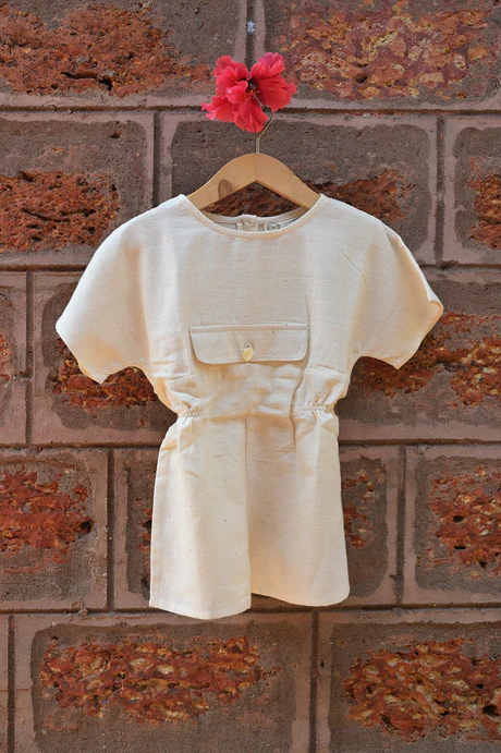 ‘Carry Kindness’ | Unisex jumpsuit with big center pocket in handwoven kora cotton