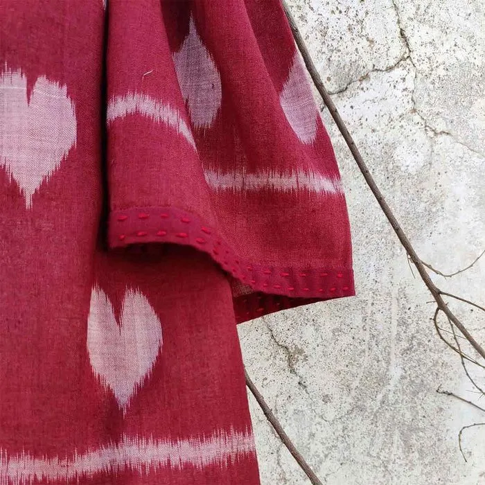 Eco-printed Silk Stole - Peach with Olive Green