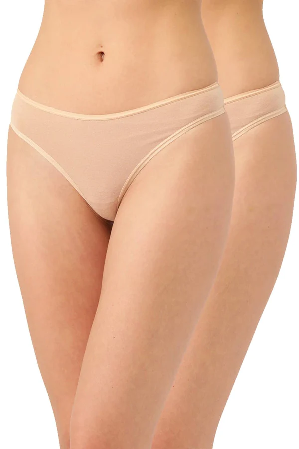 Organic Cotton Antimicrobial Thong (Pack Of 2)-ISP054-Skin_Skin