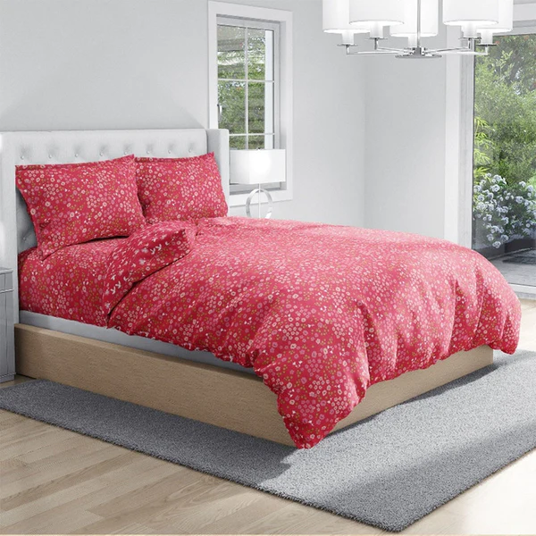 Pure Cotton Bed Sheets Set | Printed | Pink