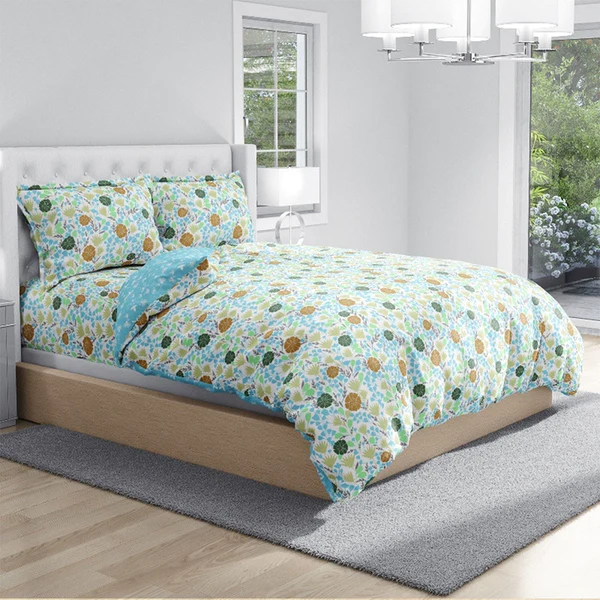 Pure Cotton Bed Sheets Set | Printed | Grey