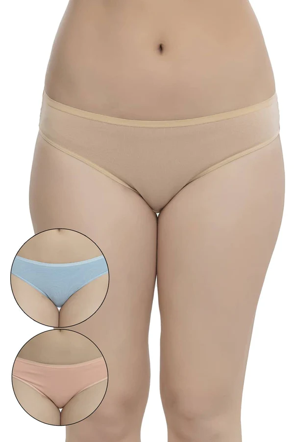Organic Cotton Antimicrobial Bikini (Pack of 3)-IMPC004-Sky Blue_Peach_Skin