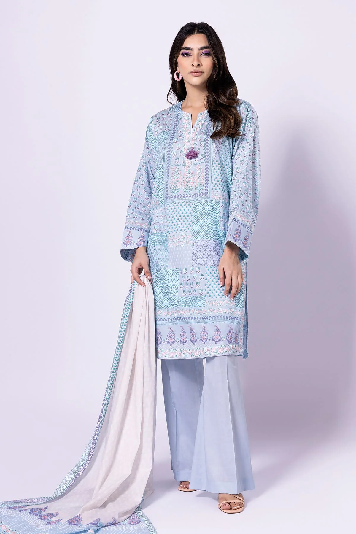 Khaadi Eid Festive Lawn 2023 | ala23174_blue