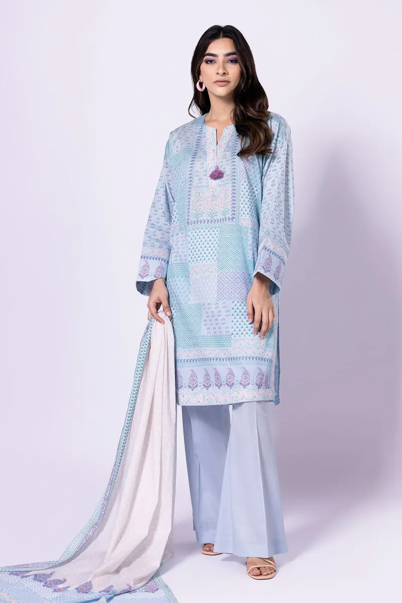Khaadi Eid Festive Lawn 2023 | ala23174_blue