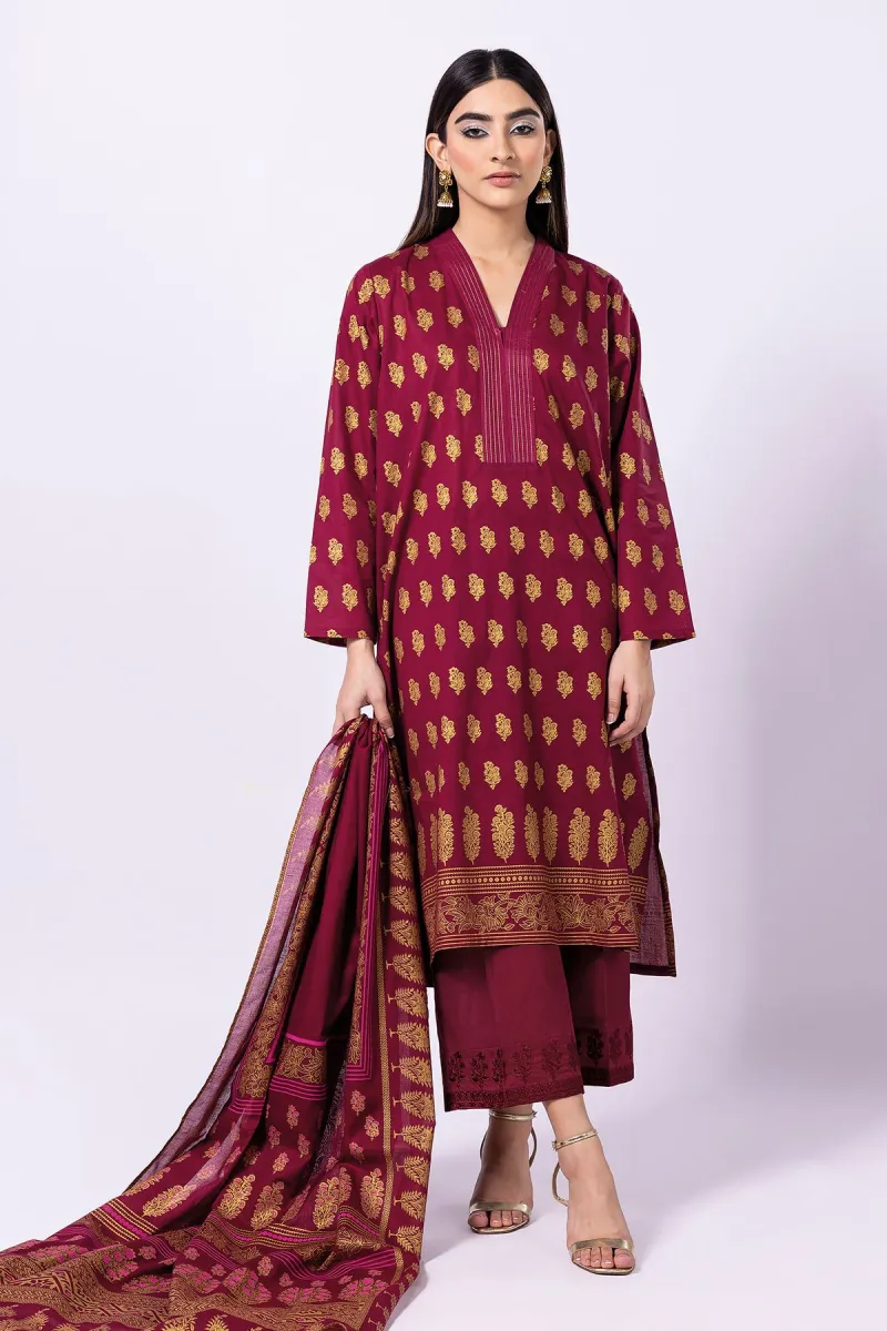 Khaadi Eid Festive Lawn 2023 | bla23129_red