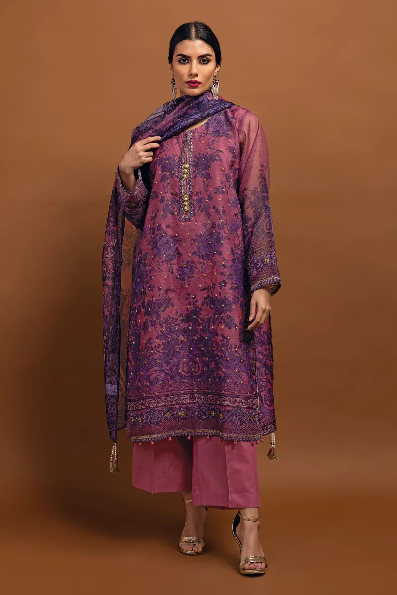 Khaadi Eid Festive Lawn 2023 | bpo23101_pink