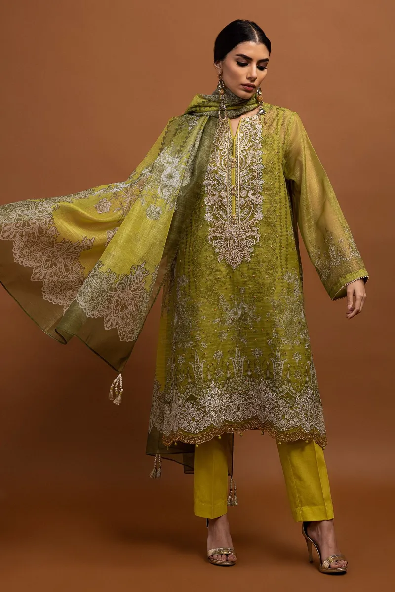 Khaadi Eid Festive Lawn 2023 | bpo23103_green