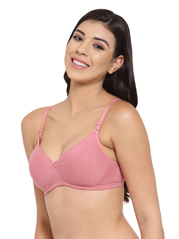 Organic Cotton Antimicrobial Padded t-shirt Bra-ISB104-Mauve