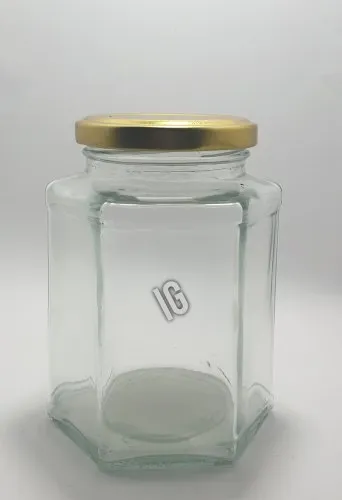 Transparent 750ml Hexagonal Glass Jar