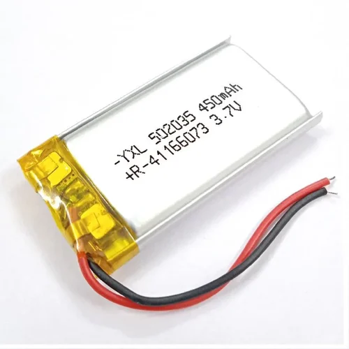 3.7V 450mAh, Model -YXL 502035 Lipo Rechargeable Battery