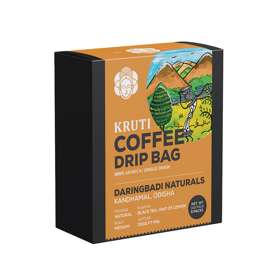 Kruti Coffee - Daringbadi Naturals Drip Bag | Medium Roast- Pack of 5
