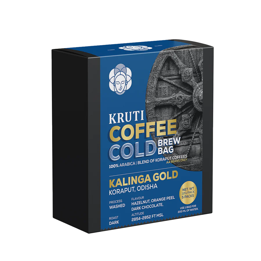 Kruti Coffee - Kalinga Gold Cold Brew Bag | Dark Roast - Pack of 5