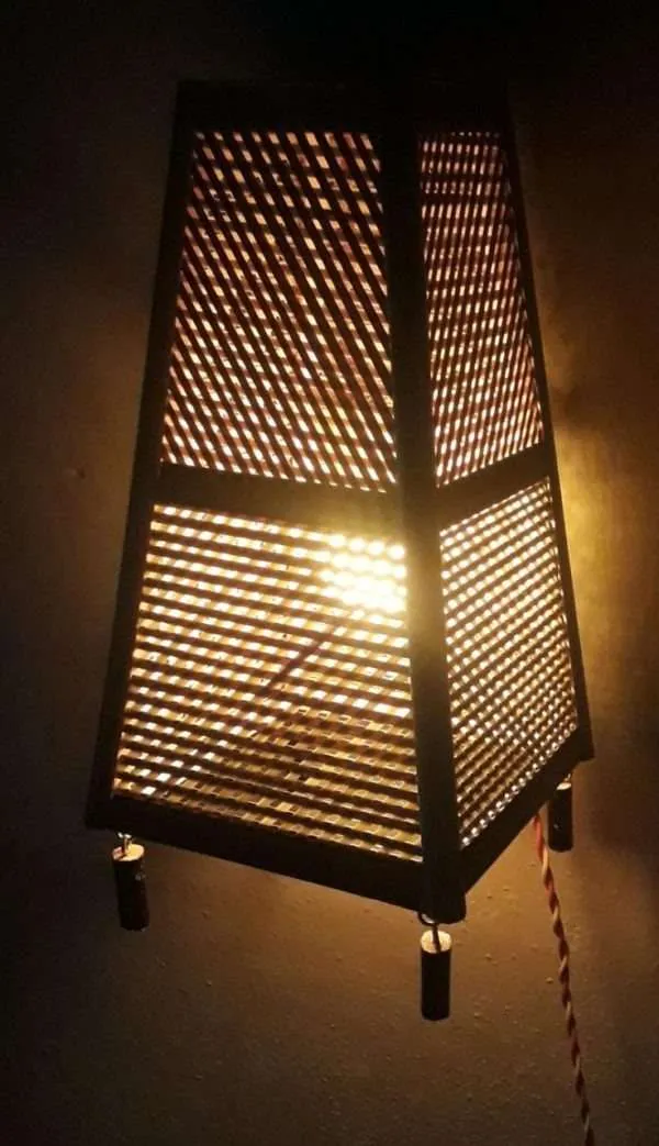 Bamboo Hanging Lampshade – 4 corner(Without Electrical Accessories),EBL124