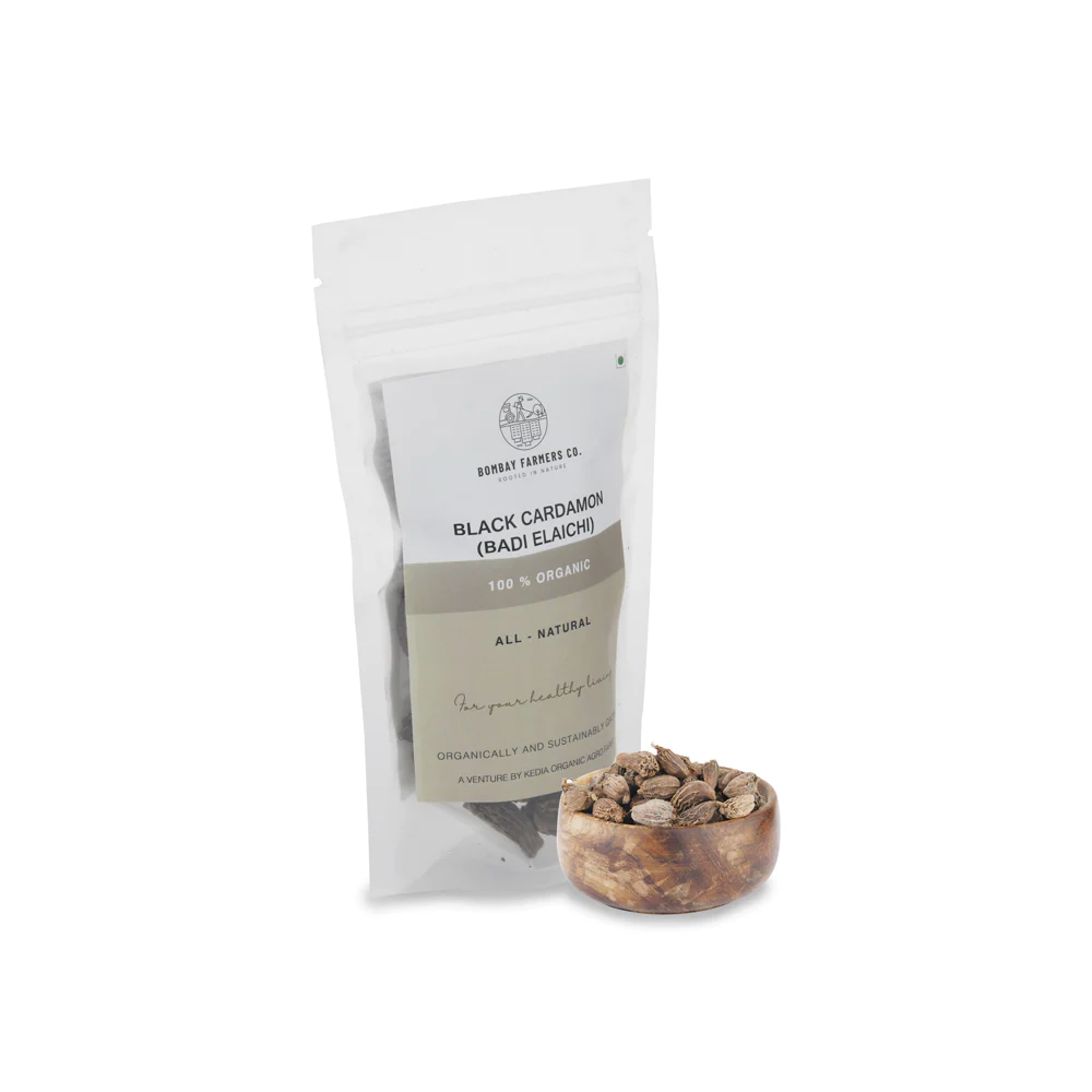 Organic Cardamom Black / Badi Elaichi - 25 Gms