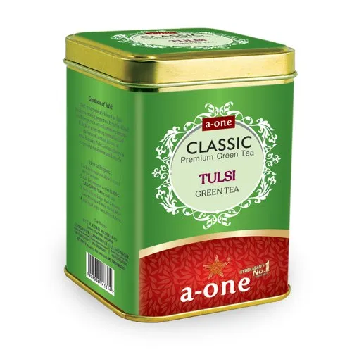 A-one TULSI GREEN TEA (100gm TIN), Packaging Type: Can (Tinned)