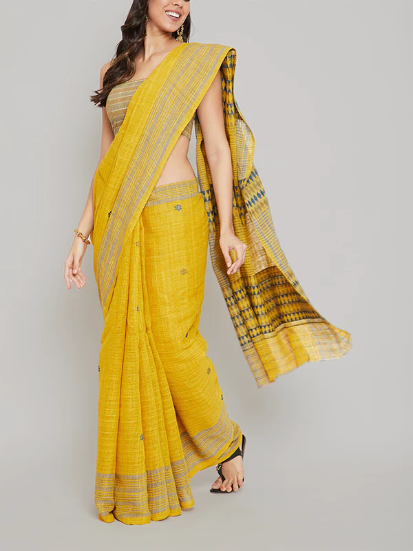 Peace Pure Silk Saree Yellow