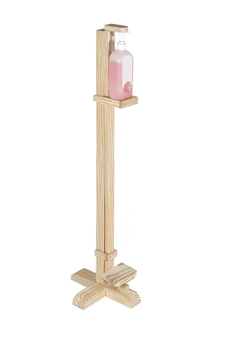 Wood Foot Operated Sanitizer Dispenser