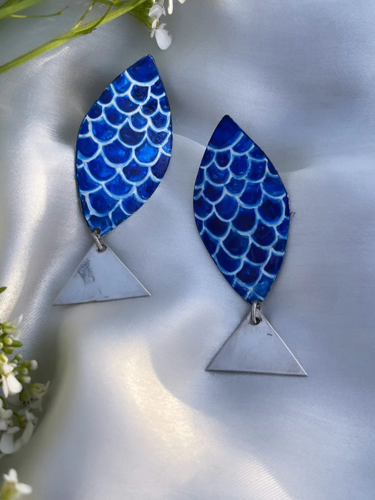 Neel, Matsya Hand Painted Earrings