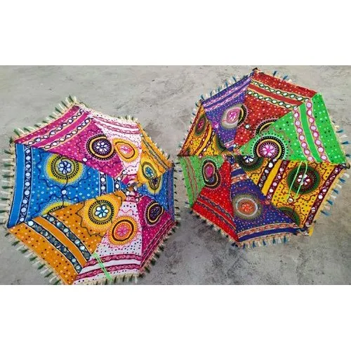 Multicolor Embroidered Decorative Umbrella, For Decoration,Wedding, Size/Dimension: 24*28