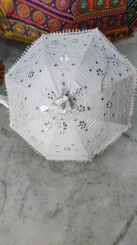 White Embroidery Umbrella, For Decorations, Size/Dimension: 24*28