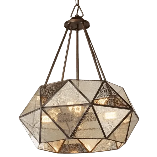 Mercury Glass 4 Light Chandelier