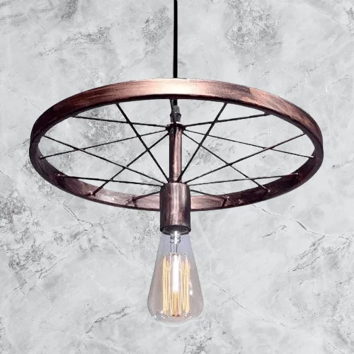 Antique Wheel Hanging Light