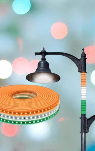 3 COLOURS TIRANGA ROPE LIGHT / TIRANGA STRIP LIGHT 2835 120LED, IP Rating: IP65