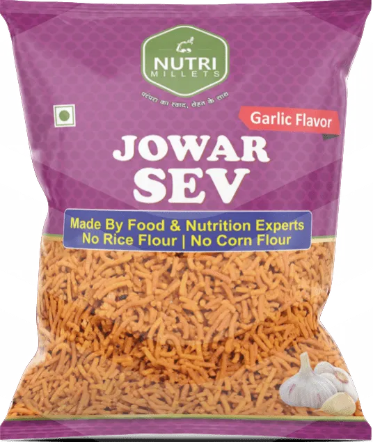 Nutrimillets Namkeen – Jowar Sev – Garlic Flavor (100 grams)
