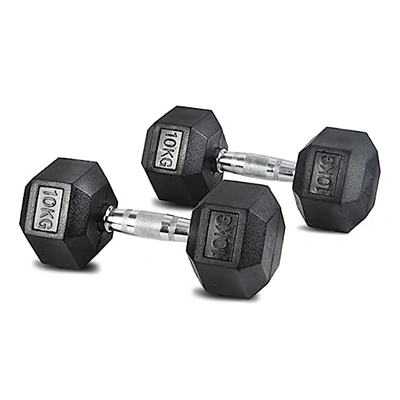 Cosco Hexa Dumbbell Rubber 10 kg