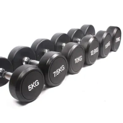 Rubber Coated Round Dumbbells 10 kg