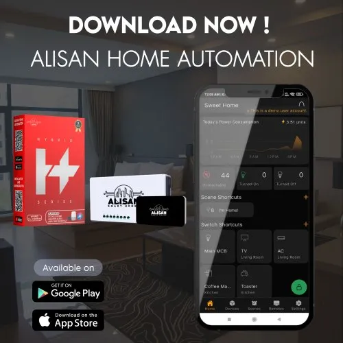 Alisan Black/White 2 Light Socket Touch Switch, 5A
