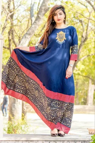 Ladies Embroidered Designer Kurtis Gown
