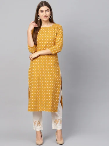 Cotton Printed Kurti And Pant Set