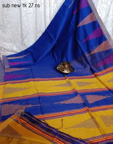 6.3 m (with blouse piece) Cotton Silk Ikkat Saree