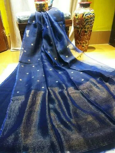Motka Muslin Jamdani Saree with BP