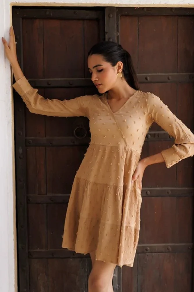 Beige Color Women's Dress