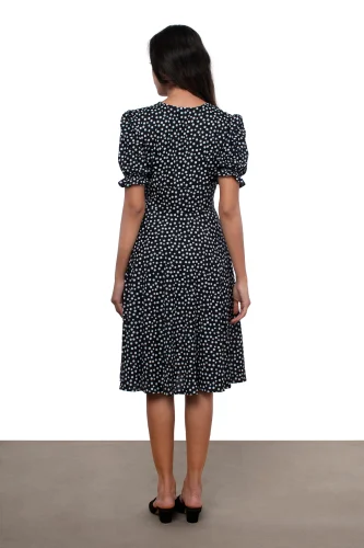 Black Polka Yoke Dress