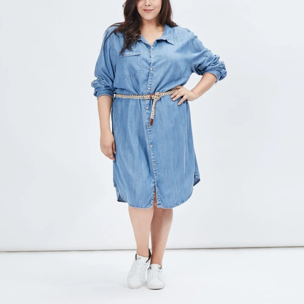 Export Surplus Plus Sizes Denim Tunic Dress