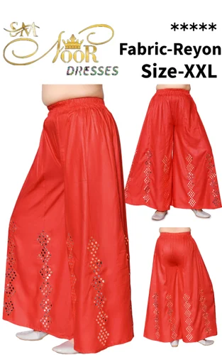 Embellished Orange Rayon Women Palazzo